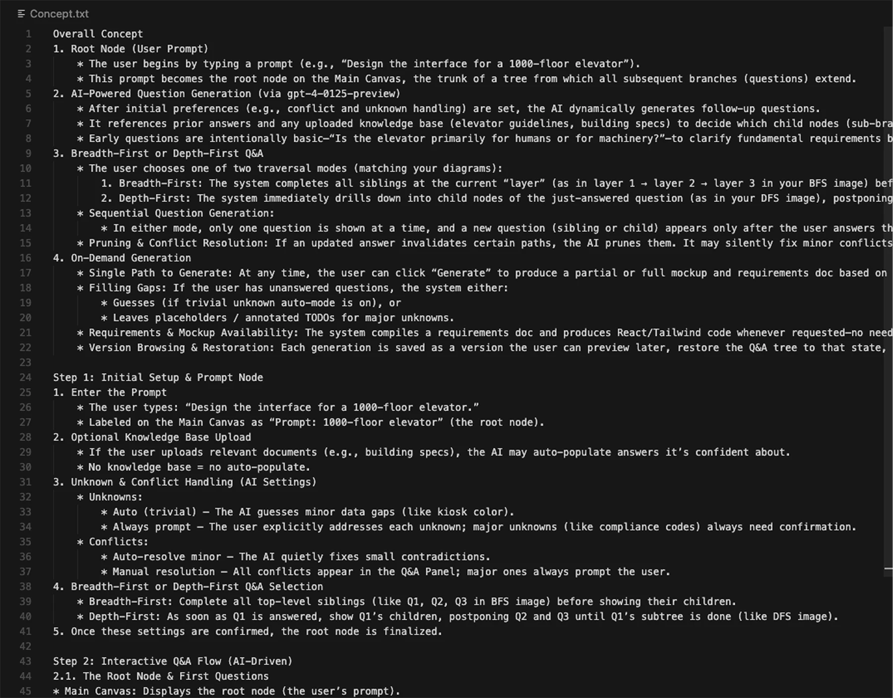 The original Protosynthetic specification document