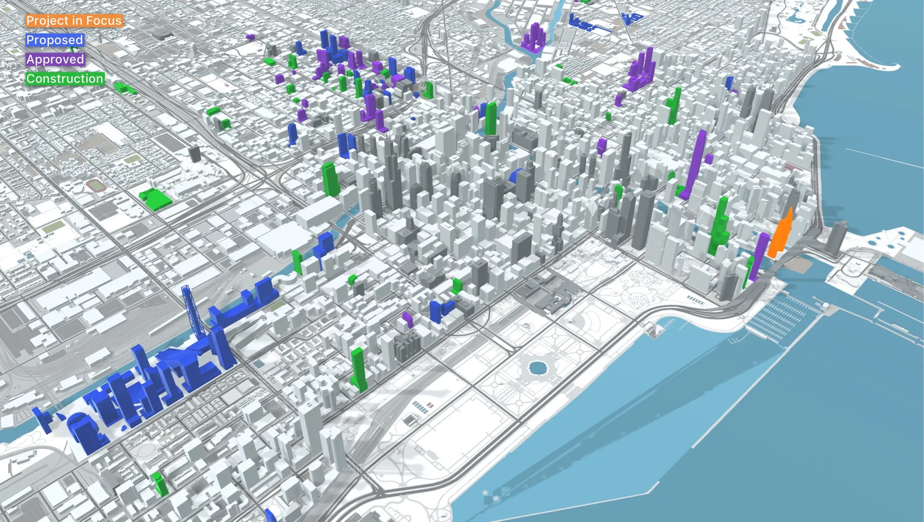 2022 aerial Chicago model colored by status